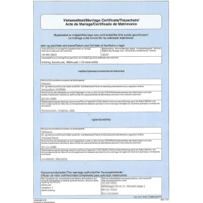 Kopi af vielsesattest